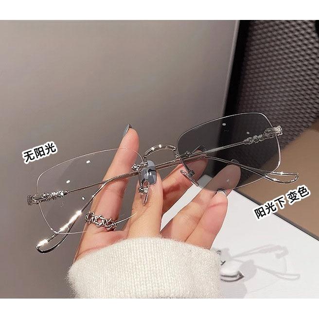 Personalized Oval Y2K Retro Small Frame Diamond-Encrusted Gm Sunglasses Uv-Proof Sunglasses Women'S Trendy Brown Sunglasses