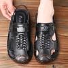 The First Layer of Cowhide Bag Head Sandals, Men's New Genuine Leather Summer Beach Shoes, Soft Soles, Beef Tendon Soles, and Father's Cool Slippers