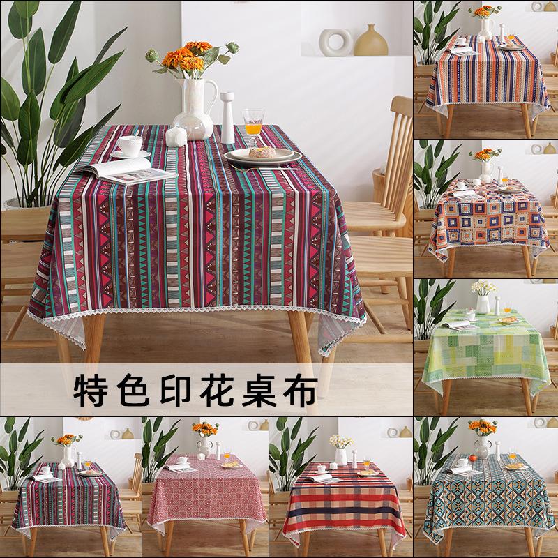 Henggang Pastoral Print Table Cloth Home Restaurant Rectangular Table Cloth Book Tablecloth Fabric Tablecloth