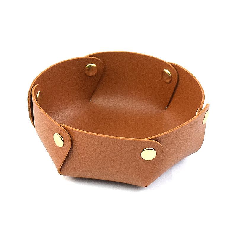 Leather Tray Desktop Porch Cosmetics Watch Key Jewelry Leather Storage Box Foldable 1900₽