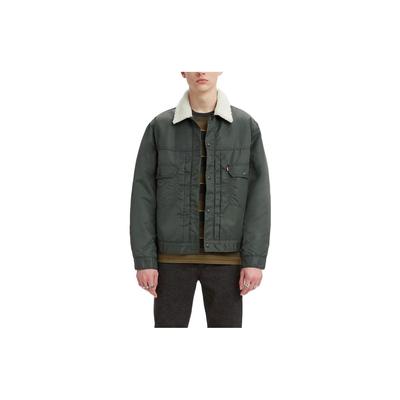 Levis Solid Color Loose Fit Work Jacket Men Jackets Dark-Green A3267-0001