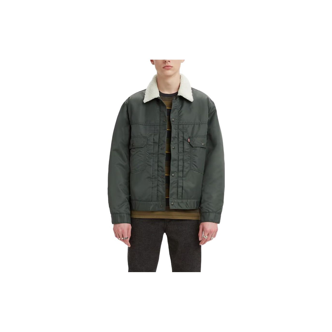 

Куртка рабочая Levis однотонная свободного кроя мужская темно-зеленая A3267-0001 XS