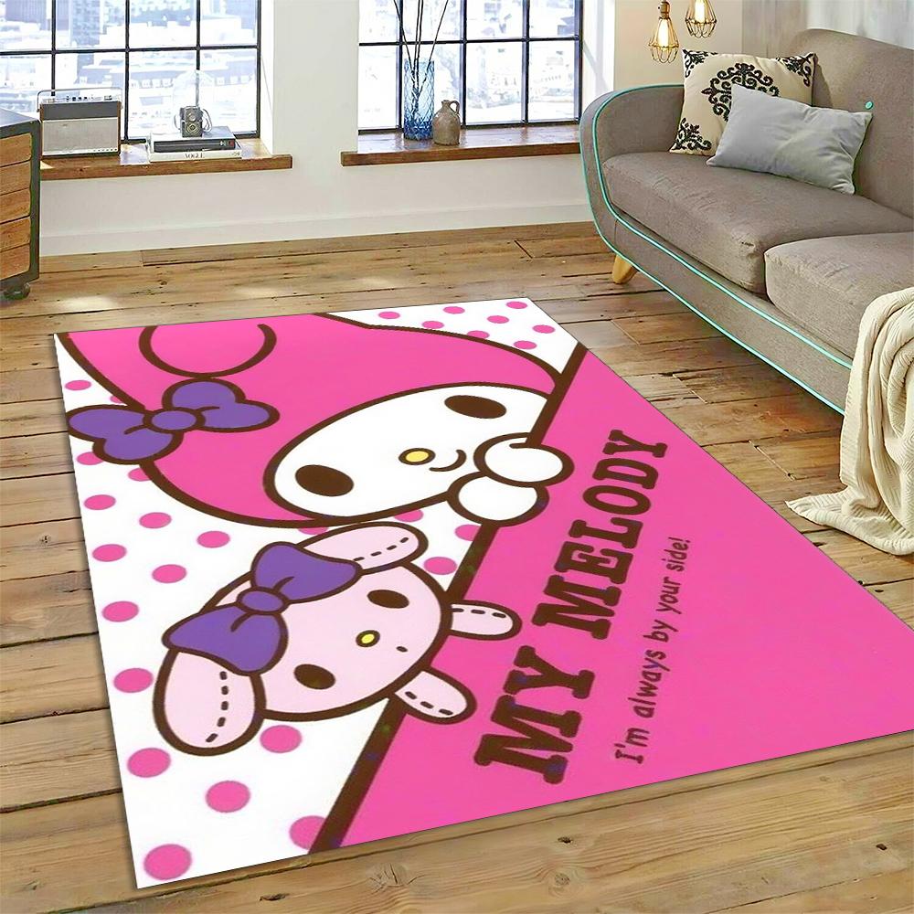 27 Style Cartoon Melody Melo Kawaii Sanrio Carpet Rug for Bedroom Living Room Home Sofa Decoration,kids Large Decor Floor Mat HD