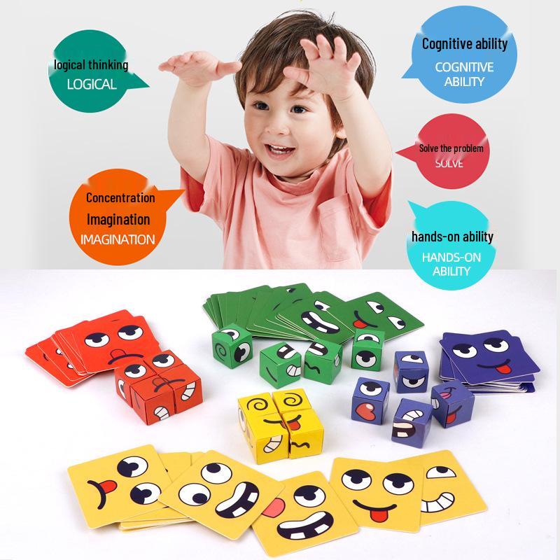 Smile Expression Rubik's Cube: Early Education Puzzle for Kids & Parent-Child Fun