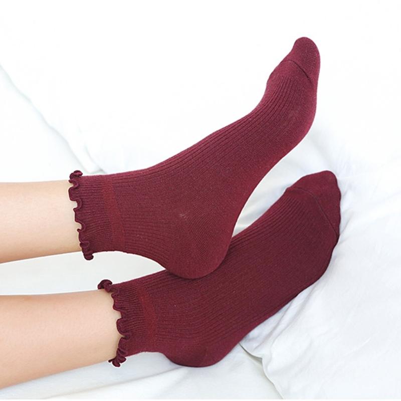 Women's Ruffle Socks,Casual Cotton Bootie Socks Cute Ankle Socks Breathable Sweet Frilly Crew Socks High Ankle Socks