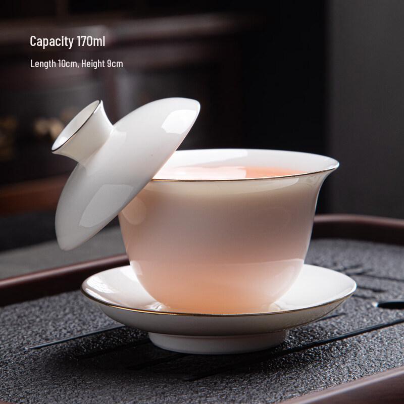 ZISIZ Dehua White Porcelain Gaiwan Tea Set