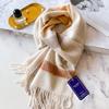 People Mom and Dad Winter Men's and Women's Thickened High-end Men's Pure Cashmere Scarf Plaid Long Grey