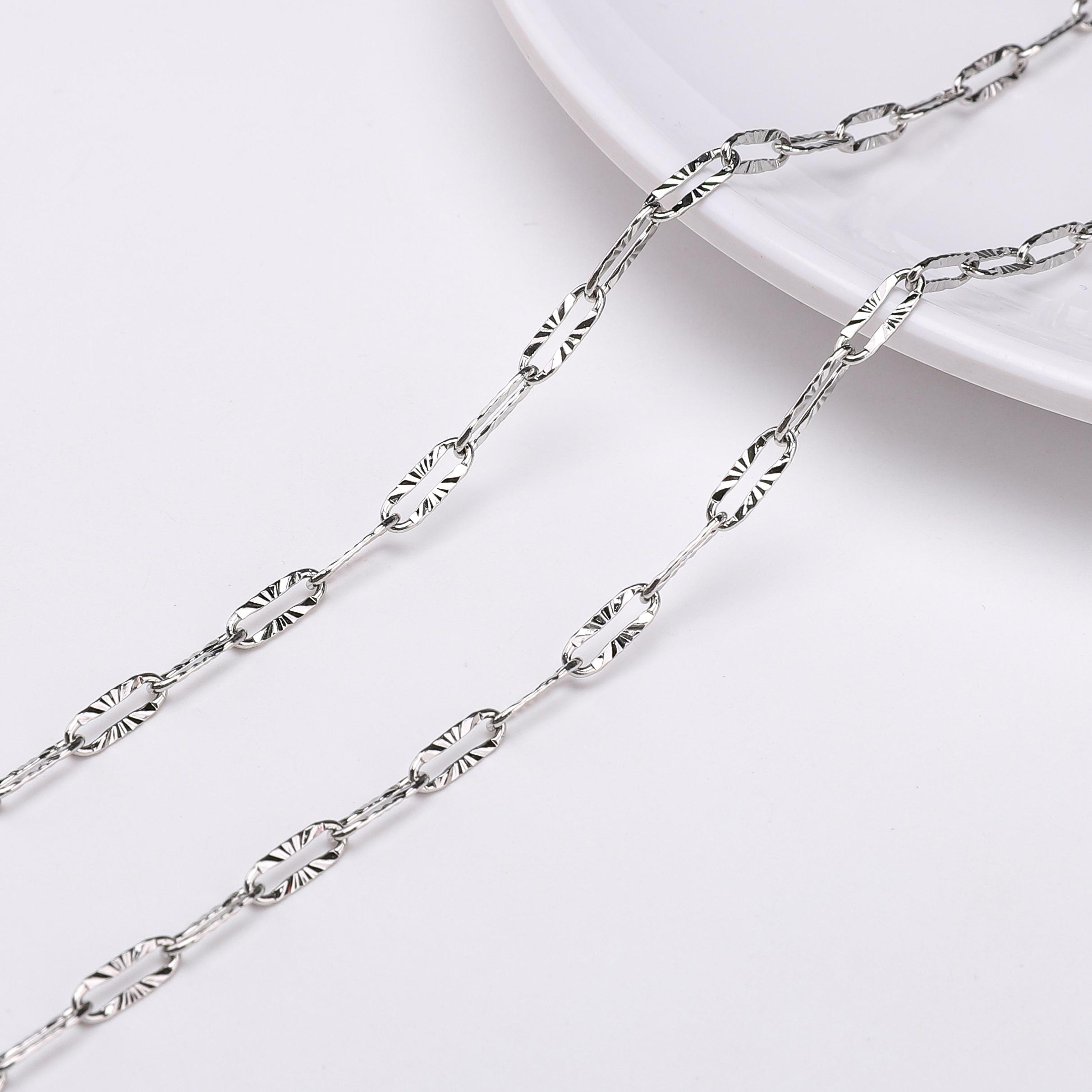 

1-метровая цепочка из нержавеющей стали, базовая панк-цепочка для самостоятельного изготовления ожерелья, браслета, ювелирных изделий, аксессуаров 08 3.2x9mm