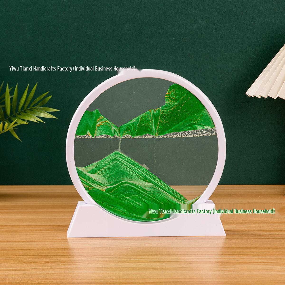 

3D Песочные часы с пересыпающимся песком: Стеклянный декор для гостиной, спальни или винного шкафа - Идеальный подарок на новоселье 7 inch glass 18cm with color box