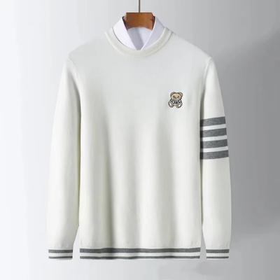 2025 Autumn Winter Men Mock Neck Pullovers Men Casual Knitted Sweater Men Knit Pullover Tops Male Knitwear Sweaters