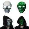 Full Face Halloween Skeleton Mask Spooky Funny Scary Skull Headgear Luminous Easy To Wear Party Cosplay Mask Cosplay