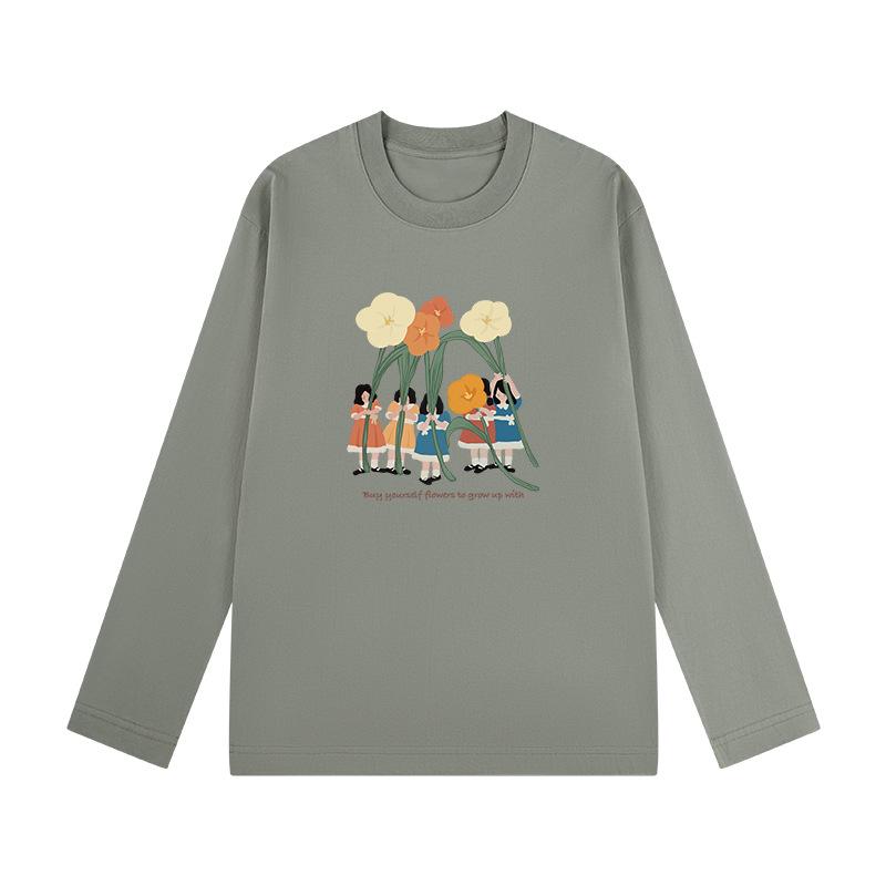 

Hong Kong Style Women s Long Sleeve T-Shirt, Petite, Pure Cotton, Loose Fit, Autumn/Winter 2025 Collection. 3XL (83-93 kg)