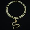 Hip Hop Full Diamond Cobra Pendant Street Creative Personality Men'S Necklace Accessories