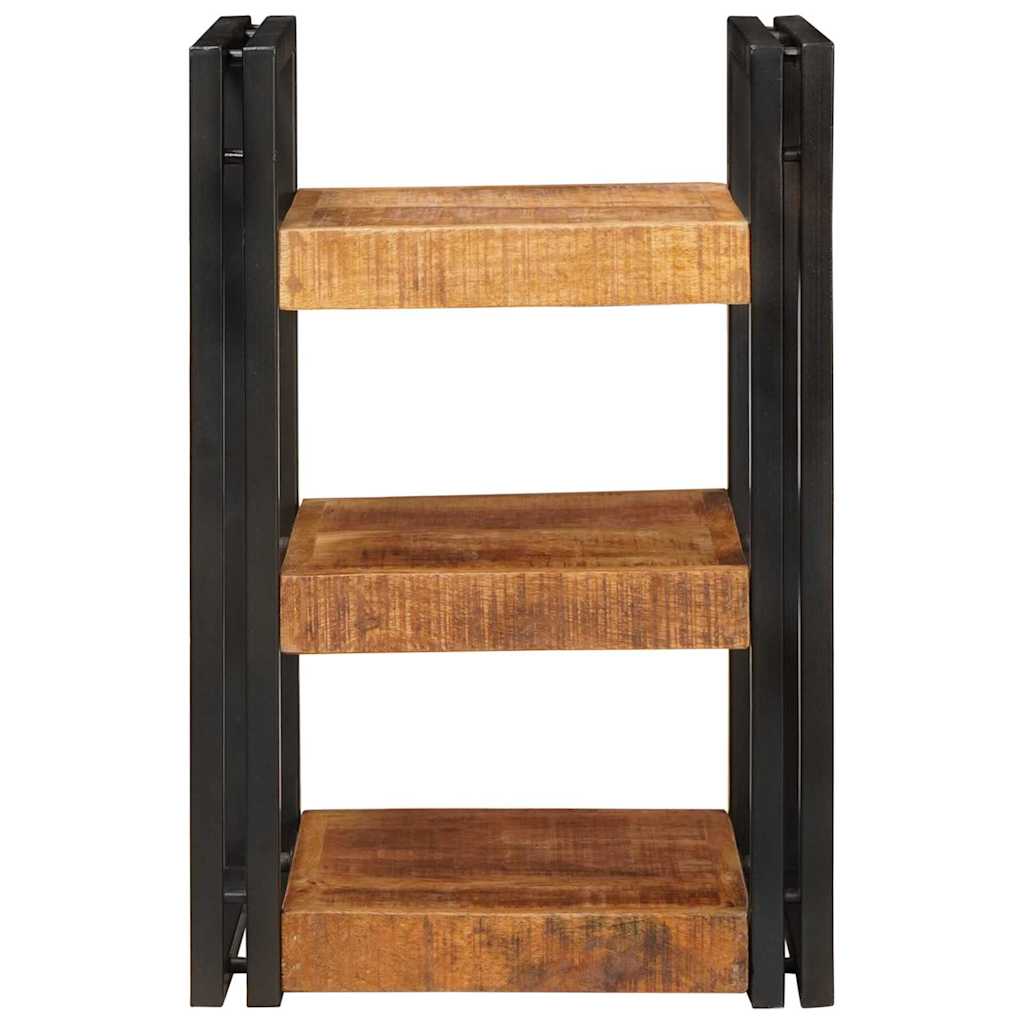 Nightstand Set of 2 Brown & Black Solid Mango Wood