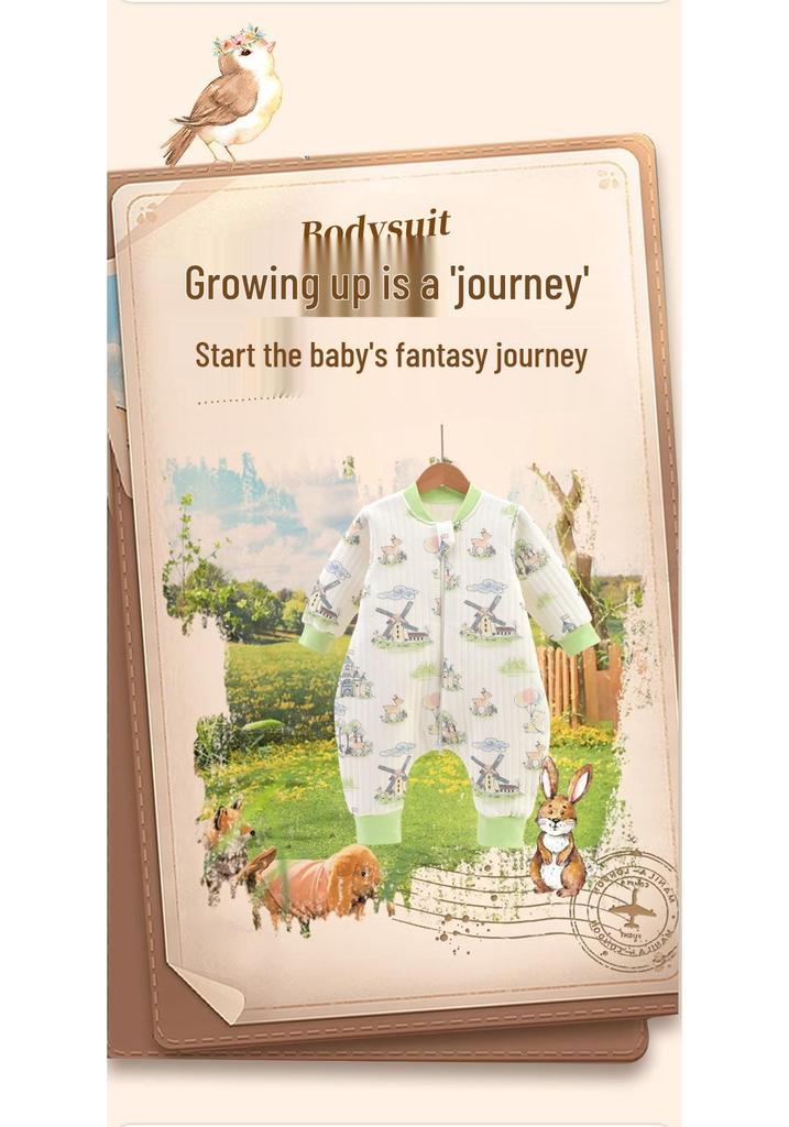 Autumn/Winter Class A Pure Cotton Newborn Sleeping Bag - Thin Anti-Kick Quilt with Split Legs
