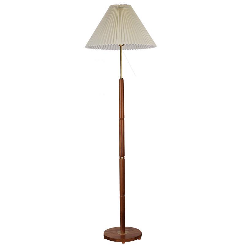 OEING Nordic Walnut Wood Pleated Floor Lamp