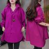Spring Fashion Loose Fit Solid Color Shirt Trendy Oversized Long Top for Women Casual Commute