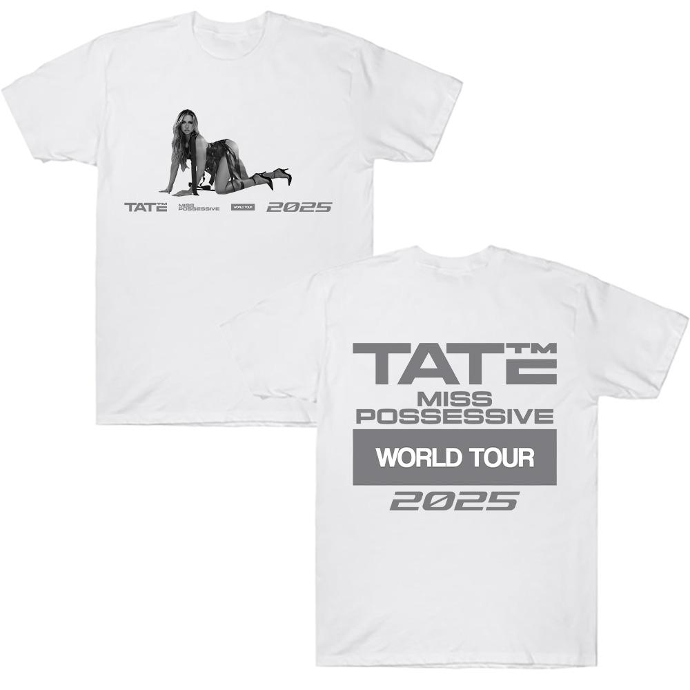 

Tate McRae Miss Possessive 2025 World Tour Tee Men Women Clothes Cotton Short Sleeve T-shirts Summer T Shirt Y2K Tops Fans Gift M