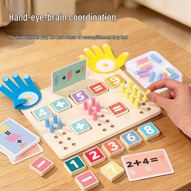 Wooden Educational Finger Counting Toy for Early Childhood Math Learning
