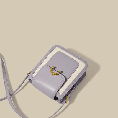 New Color Matching Mobile Phone Bag 2025 Spring Simple Contrasting Color Mini Shoulder Messenger Bag Macaron Small Square Bag