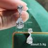 Cao Shi 2023 Zircon Teardrop Dangle Earrings - Elegant Pear-shaped Design for Women
