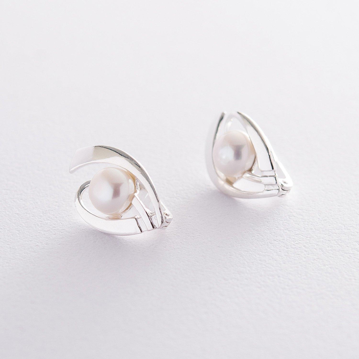 

Срібні сережки (культ. прісний. перли) Oniks срібний