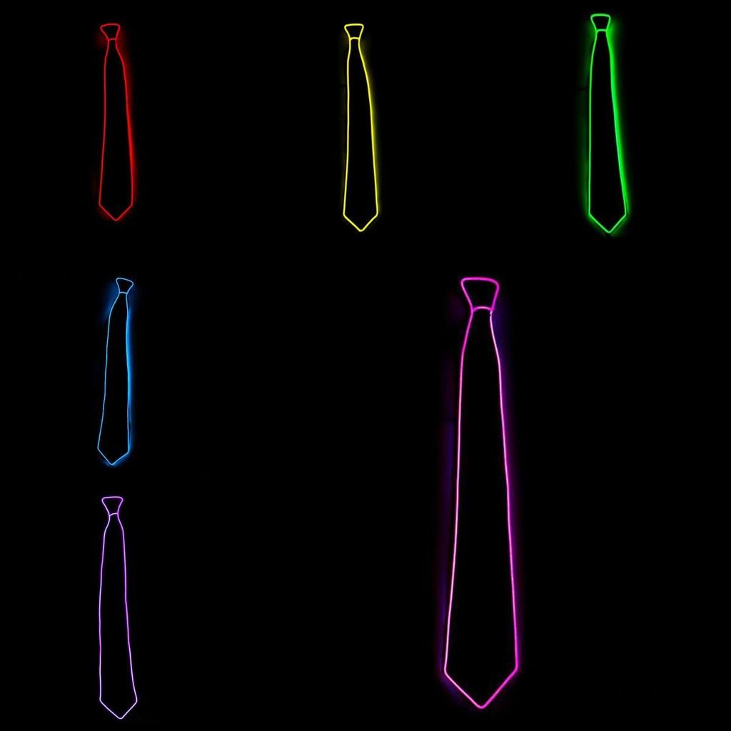 Led Glow Tie Vibrant Colorful Light-up Tie For Parties Bars And Ktv Events