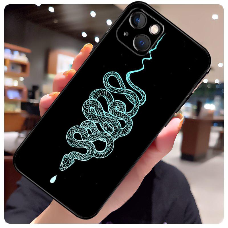 Snake Illustration Art Case For iPhone 17 Pro Max 15 14 13 11 12 16 Pro Max mini 15 16 Plus 16e 17 Air Phone Cover
