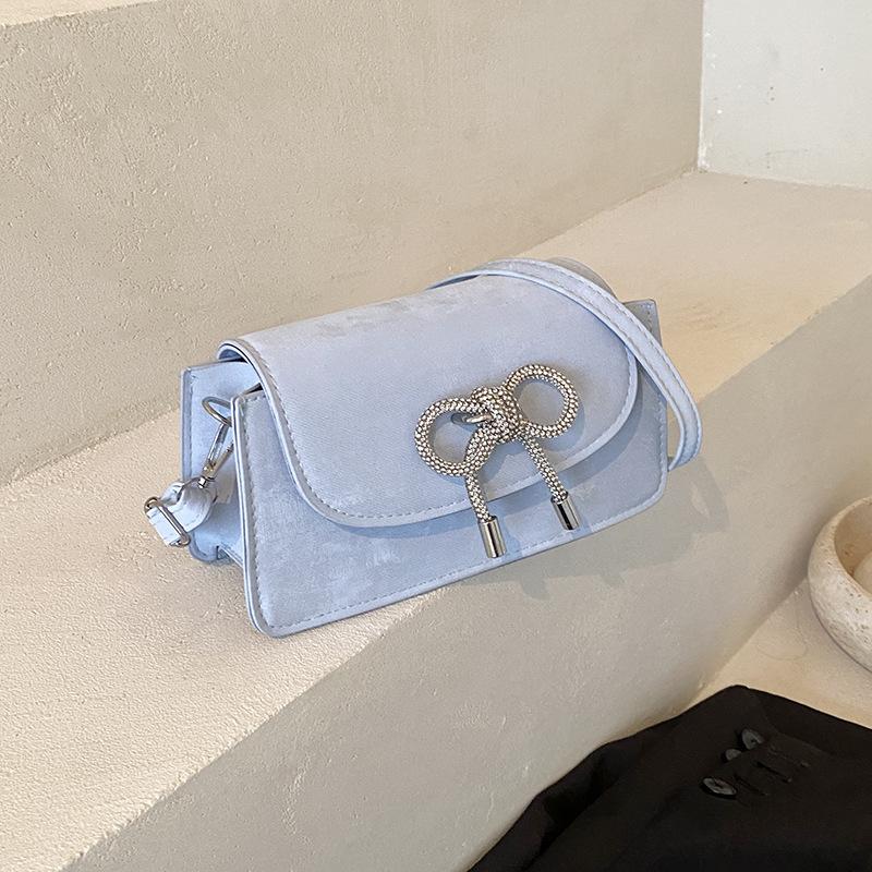 

Жіноча сумка-месенджер із текстурованим бантом, нова модна сумка через плече 2024 року, універсальна сумка-месенджер синій