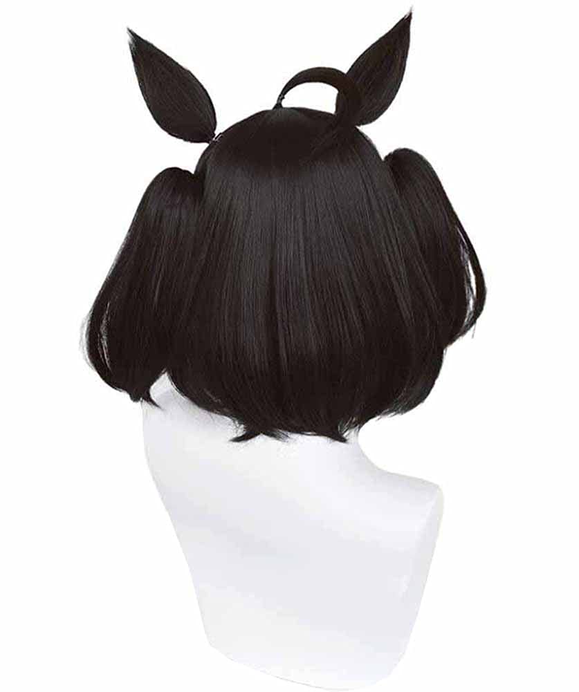 Cosplay Wig for Includes Net and Includes and Tail Heat-Resistant Disguise, Comb, Wig, Ears, (Kitasan Black)