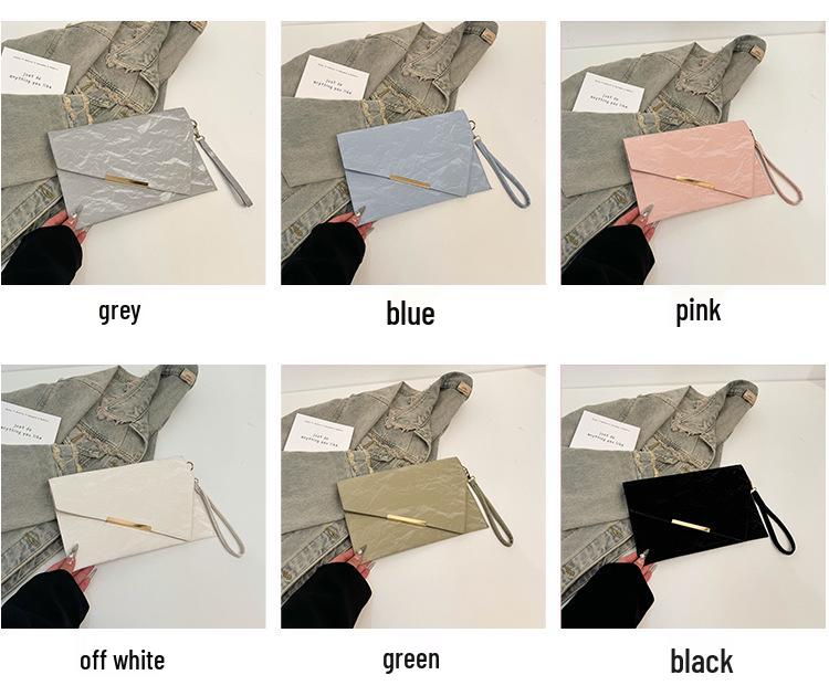 Niche Design Women's 2025 Versatile Fashion Slant Iron Envelope Clutch