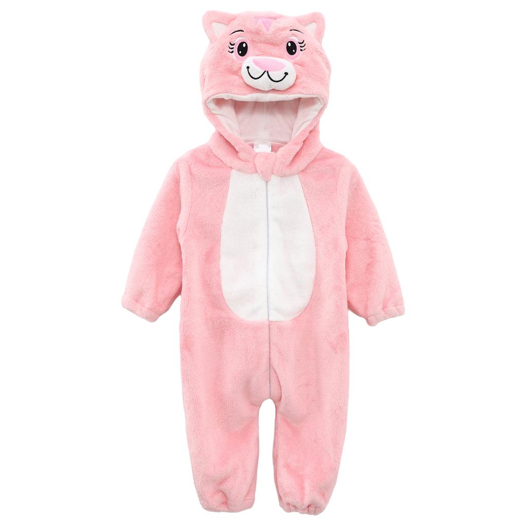 Unisex Toddler Baby Animal Jumpsuit Long Sleeve Zip Up Cute Cartoon Hooded 3D Tail Cosplay Costume