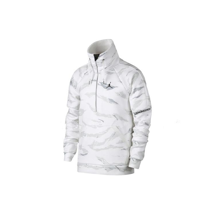 Air Jordan Half Zipper Basketball Fleece Lined Sports White Camouflage Men s AH6164-121 S