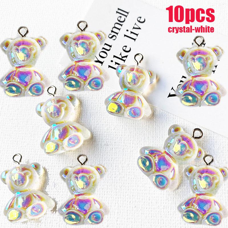 10/50 Stück Bunte Gummibärchen Anhänger Charms für Halskette Armband DIY Ohrringe Schmuck Bären Valentinstagsgeschenk 2,1*1,1cm