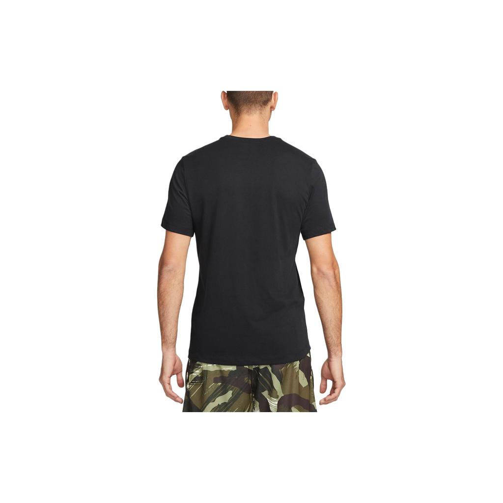 Nike Bedrucktes Karo Rundhals Casual Kurzarm T-Shirt Herren Tops Schwarz FJ7129-010