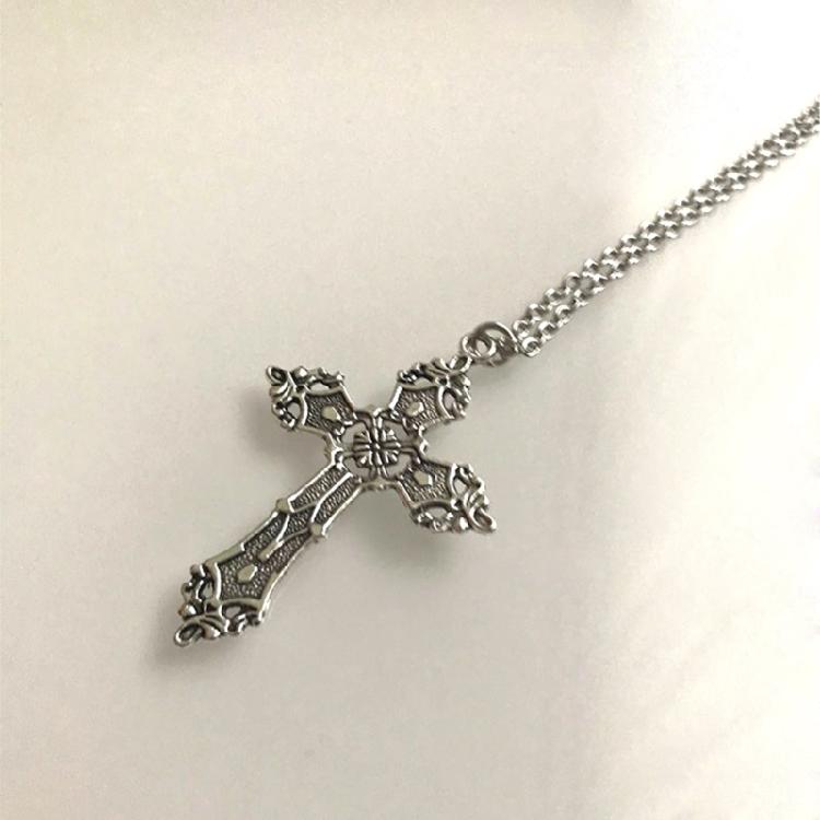Vintage Crucifix Necklace Aesthetic Gothic Pendant Necklace Chain Rustproof