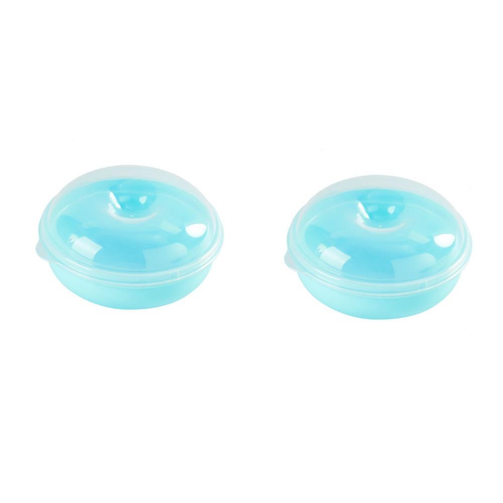 2Pcs Practical Plastic Bread Storage Box Round Airtight Doughnut Holder Reusable with Lid Bagel Storage Box for Home