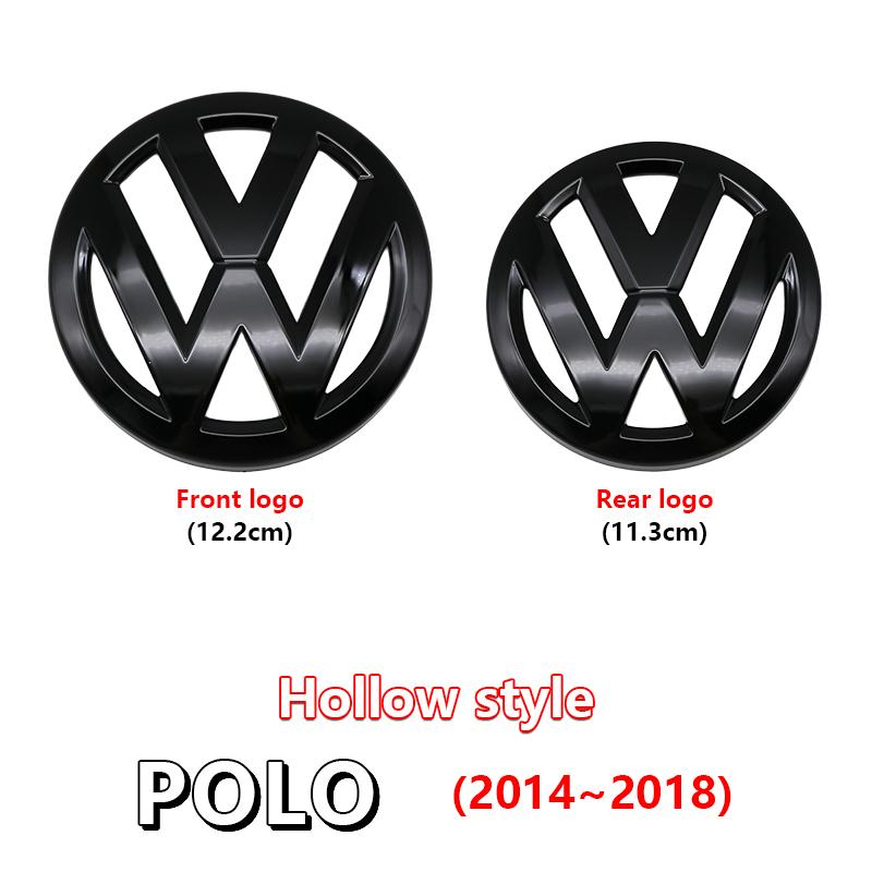 2pcs ABS Car Front Grill Emblem Rear Trunk Badge Logo for Volkswagen VW Polo 2011-2013 2014-2018 2019-2024 Scirocco Quality Kit