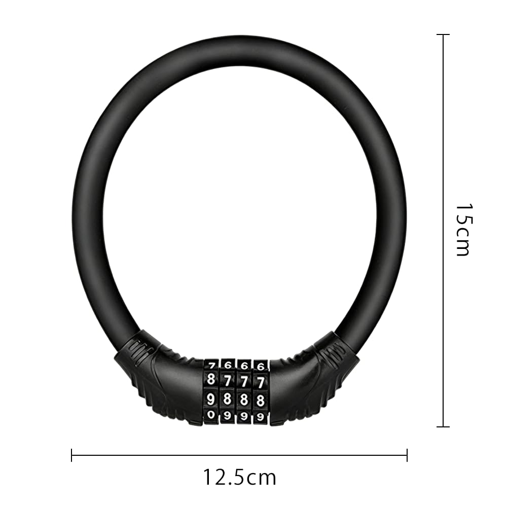 Bicycle Road Bike Cable Dial Black Lock, Lock, Lock, 4-Digit Lock, Portable, Anti-Theft,