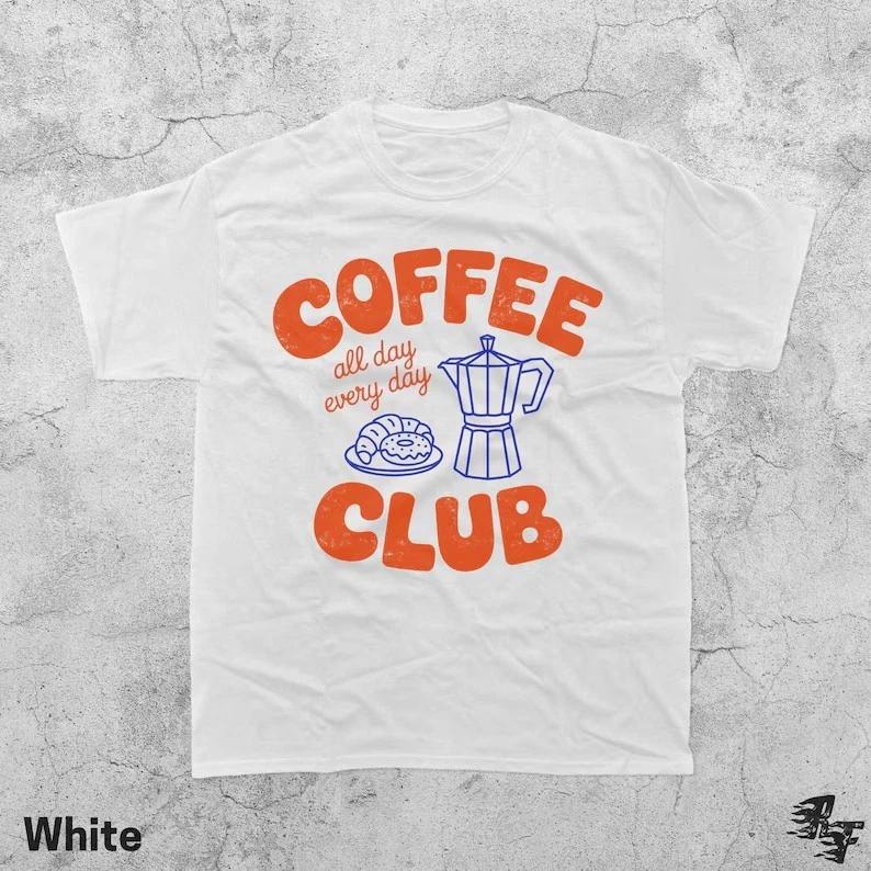 Coffee Club Vintage Graphic T-Shirt, Retro Coffee Lover Tee XS