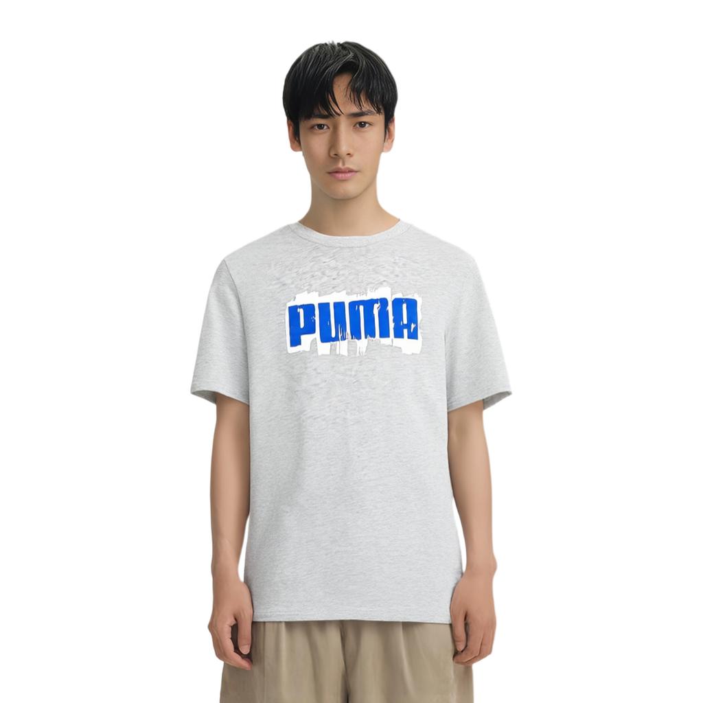 PUMA T Shirts Men's Gray Crew Neck Moderate 676696-04