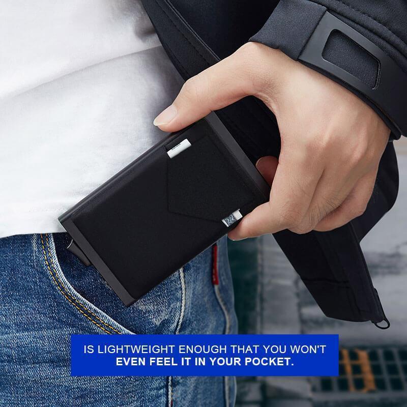 Men's RFID Metal Card Holder Wallet with Money Clip - Anti-Demagnetization, Multifunctional Design