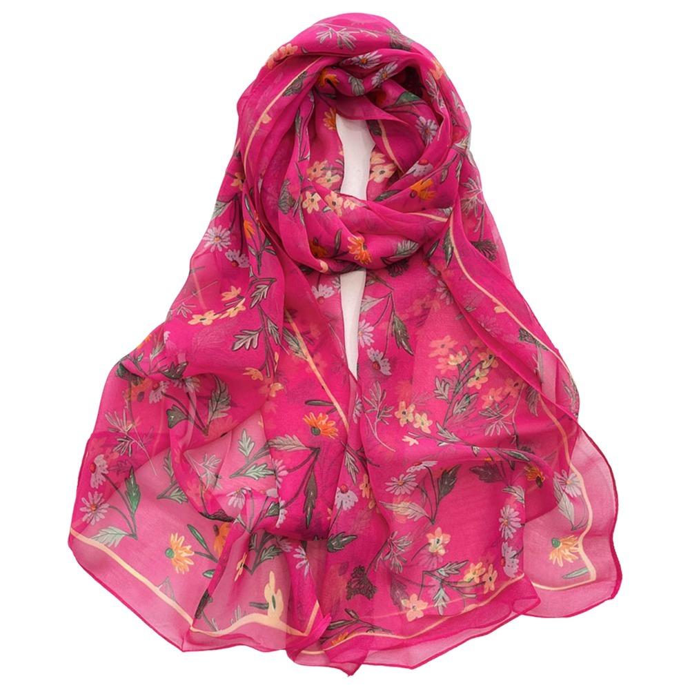 Breathable Silk Scarf Sun-Resistant Bandana Durable Beach Shawl  for Women