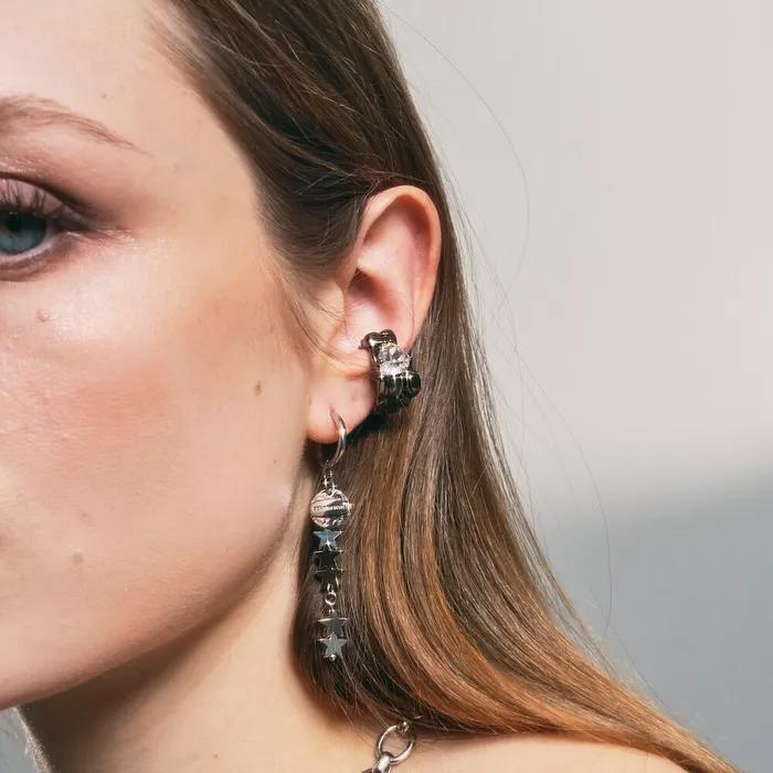 NO.317 [BLACK] GEOMETRY HEART EARCUFF