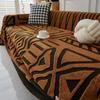 Polar Fleece Plush Sofa Cover Cloth Thickness Anti Slip Sofa Towel Geometric Print Couch Seat Cushion Mat Full Coverage Blanket