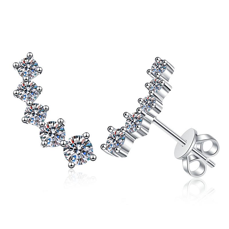 2025 Versatile Moissanite Stud Earrings: High-End Fashion in 925 Sterling Silver for Women
