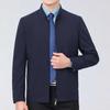 Casual Jacket for Middle-aged Men with Lapels, Spring and Autumn Mulberry Silk Thin Section, Middle-aged and Elderly Dad Wear Leadership Jackets