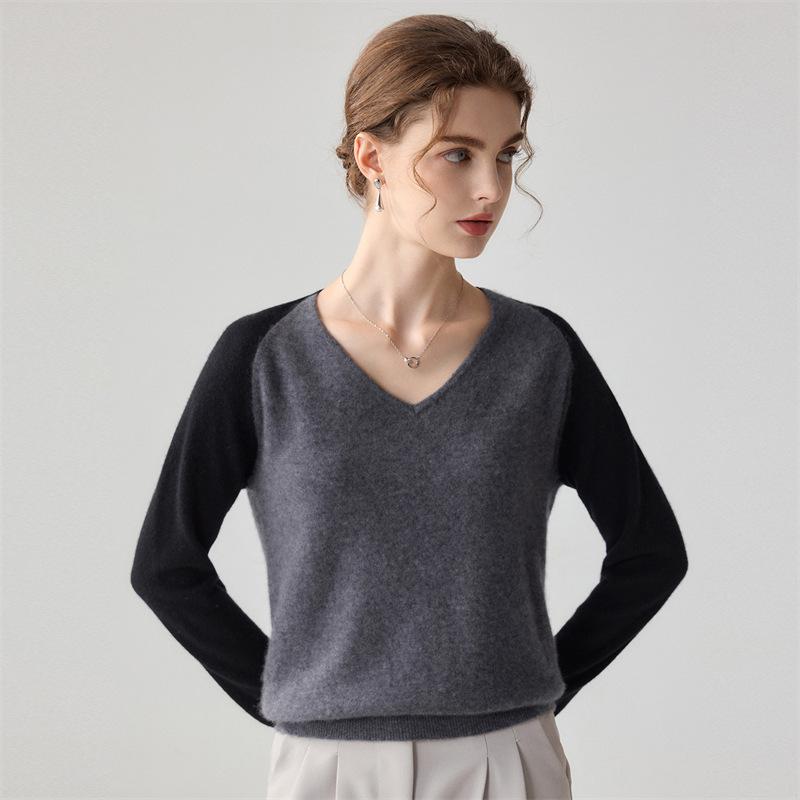 Lekasha Women's 100% Pure Cashmere Long-Sleeve Sweater - Warm Knitted Base Layer