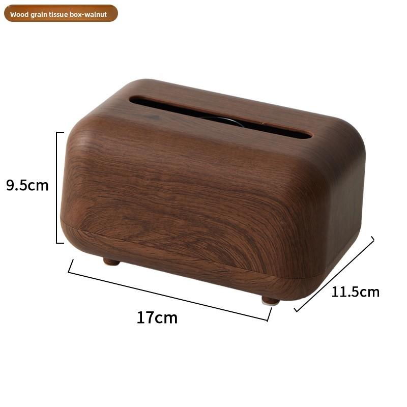 

High imitation wood grain magnetic tissue box bedroom living room decoration with spring non-slip desktop coffee table paper box