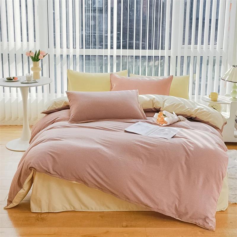 Bubble Cotton Bedding Set - Soft & Breathable Bedroom Set - Includes 1 Duvet Cover, 1 Flat Sheet, 2 Pillowcases